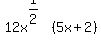 +12x%5E%281%2F2%29%285x%2B2%29+