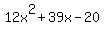 +12x%5E2%2B39x-20+