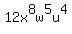 +12x%5E8w%5E5u%5E4+