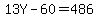 +13Y+-+60+=+486+