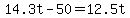 +14.3t+-+50+=+12.5t+