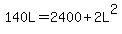 +140L+=+2400+%2B+2L%5E2+