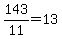 +143%2F11+=+13+