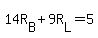 +14R%5BB%5D+%2B+9R%5BL%5D+=+5+