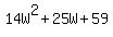 +14W%5E2+%2B+25W+%2B+59+