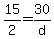 +15%2F2+=+30%2Fd+