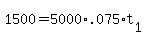 +1500+=+5000%2A.075%2At%5B1%5D+