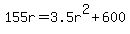 +155r+=+3.5r%5E2+%2B+600+