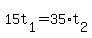 +15t%5B1%5D+=+35%2At%5B2%5D+