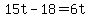 +15t+-+18+=+6t+