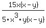 +15x%28x-y%29%2F5x%5E3y%28x-y%29+