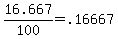 +16.667+%2F+100+=+.16667+