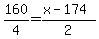 +160%2F4+=+%28+x+-+174+%29+%2F+2+