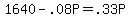 +1640+-+.08P+=+.33P+