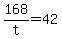 +168%2Ft+=+42+