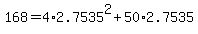 +168+=+4%2A2.7535%5E2+%2B+50%2A2.7535+