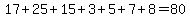 +17+%2B+25+%2B+15+%2B+3+%2B+5+%2B+7+%2B+8+=+80+