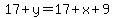 +17+%2B+y+=+17+%2B+x+%2B+9+
