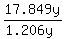 +17.849y+%2F+%281.206y%29+