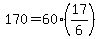 +170+=+60%2A%2817%2F6%29+