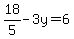+18%2F5+-+3y+=+6+