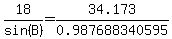 +18%2Fsin%28B%29=+34.173%2F0.987688340595