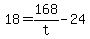 +18+=+168%2Ft+-+24+