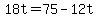 +18t+=+75+-+12t+