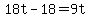 +18t+-+18+=+9t+