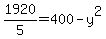 +1920%2F5+=+400+-+y%5E2+