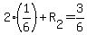 +2%2A%28+1%2F6+%29+%2B+R%5B2%5D+=+3%2F6+