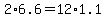 +2%2A6.6+=+12%2A1.1+