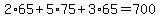 +2%2A65+%2B+5%2A75+%2B+3%2A65+=+700+