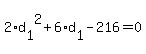 +2%2Ad%5B1%5D%5E2+%2B+6%2Ad%5B1%5D+-+216+=+0+