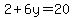 +2%2B6y=20+