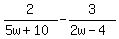 +2%2F%285w%2B10%29+-+3%2F%282w-4%29+