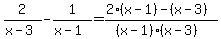 +2%2F%28x-3%29-1%2F%28x-1%29=%282%28x-1%29-%28x-3%29%29%2F%28%28x-1%29%28x-3%29%29