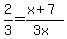 +2%2F3=%28x%2B7%29%2F%283x%29+