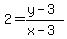 +2=%28y-3%29%2F%28x-3%29