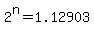 +2%5En+=+1.12903+