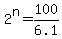 +2%5En+=+100%2F6.1+