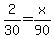 +2+%2F+30+=+x%2F90+