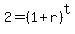 +2+=+%28+1+%2B+r+%29%5Et+