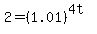+2+=+%281.01%29%5E%284t%29+