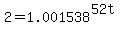 +2+=+1.001538%5E%2852t%29+