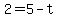+2+=+5+-+t+