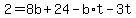+2+=+8b+%2B+24+-+b%2At+-+3t++