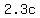 +2.3c+