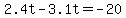 +2.4t+-+3.1t+=+-20+