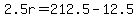 +2.5r+=+212.5+-+12.5+
